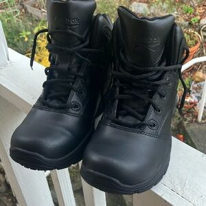 Reebok Tarade MaxTrax RB1250 Black Leather Athletic Hi-Top Boots men 8.5M